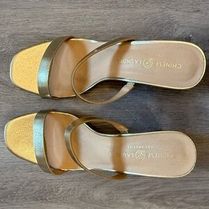 Chinese Laundry Metallic Gold Sandals